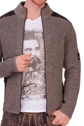 Spieth & Wensky Outdoorjacke Strickjacke STEINERBERG dunkelblau/nuss