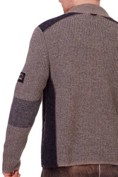 Spieth & Wensky Outdoorjacke Strickjacke STEINERBERG dunkelblau/nuss