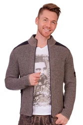 Spieth & Wensky Outdoorjacke Strickjacke STEINERBERG dunkelblau/nuss