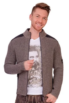 Spieth & Wensky Outdoorjacke Strickjacke STEINERBERG dunkelblau/nuss