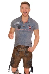 MarJo Trachtenshirt ALPENRAUSCH blau/khaki