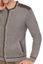Spieth & Wensky Trachtenstrickjacke GERHARD grau/jeansblau