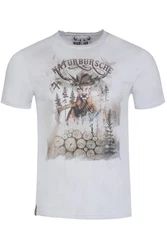 MarJo Trachtenshirt Herren GUIDO hellgrau/sand antik