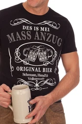 Hangowear Trachtenshirt CLEMENS schwarz/weiß