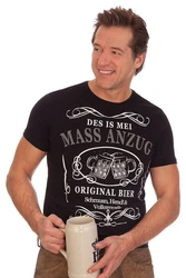 Hangowear Trachtenshirt CLEMENS schwarz/weiß