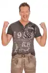 KRÜGER BUAM Trachtenshirt VIKTOR anthrazit/helloliv
