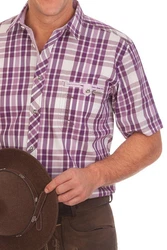 Spieth & Wensky Trachtenhemd WALTER grün/aubergine