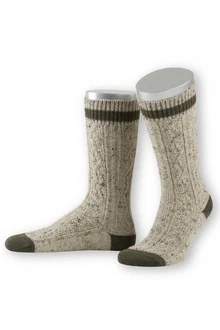 Lusana Trachtensocken L5698T braun/grün/marine (L5698T)