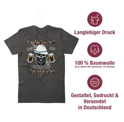 Shirtracer T-Shirt Lederhose Spruch Lausbua Bayrisch Party Тrinken Herren Dunkelgrau/Grau