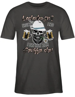 Shirtracer T-Shirt Lederhose Spruch Lausbua Bayrisch Party Тrinken Herren Dunkelgrau/Grau Shirtracer T-Shirt Lederhose Spruch Lausbua Bayrisch Party Тrinken Herren Dunkelgrau/Grau
