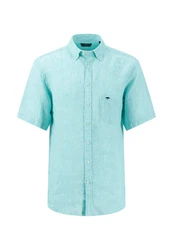 FYNCH-HATTON Kurzarmhemd Hellblau/Blau/Türkis/Grün