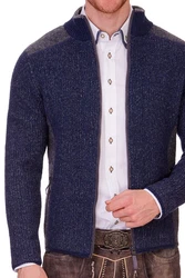 Spieth & Wensky Outdoorjacke Strickjacke STEINERBERG dunkelblau/nuss