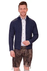 Spieth & Wensky Outdoorjacke Strickjacke STEINERBERG dunkelblau/nuss
