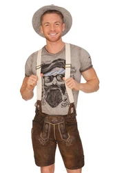Hangowear Trachtenshirt KENNY BAVARIA hellgrau/weiß/beige