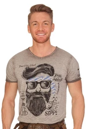 Trachtenshirt Trachtenshirt Herren - KENNY BAVARIA - hellgrau, wei