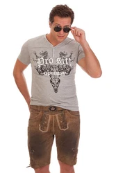Hangowear Trachtenshirt CARLOS Herren weiß/grau
