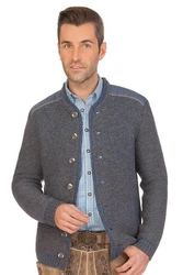 Spieth & Wensky Trachtenstrickjacke GERHARD grau/jeansblau
