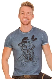 Trachtenshirt Trachtenshirt Herren - KURTL - denimblau