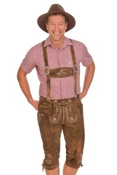 Stockerpoint Trachtenlederhose Kniebundlederhose JUSTIN 3 erdnuss/bison
