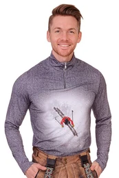 Trachtenshirt Funktionsshirt Herren - KRESSBRUNNALM - mousegrey