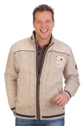 Trachtenstrickjacke Strickjacke Herren - BALDO - natur, dunkelbraun