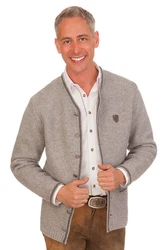 Spieth & Wensky Trachtenstrickjacke GOTTFRIED hellgrau/jeansblau