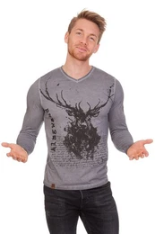 Strickpullover Longsleeve Herren - GSELALM - grau