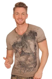 Trachtenshirt Trachtenshirt Herren - BRYCE - braun