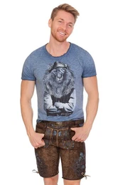 Trachtenshirt Trachtenshirt Herren - LEOPOLD - blau