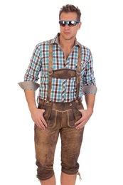 Trachtenlederhose Kniebundlederhose - STEFAN - stein