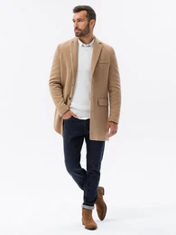 Kurzmantel Klassischer einreihiger Herrenmantel - sand V2 C432 XXL