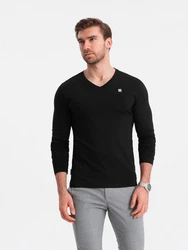 OMBRE Herren Longsleeve Schwarz/Hellblau/Braun