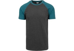 URBAN CLASSICS T-Shirt Raglan Contrast Tee Dunkelgrau/Grau/Dunkelgrün/Dunkelblau/Türkis/Hellgrau