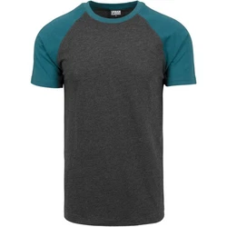 URBAN CLASSICS T-Shirt Raglan Contrast Tee Dunkelgrau/Grau/Dunkelgrün/Dunkelblau/Türkis/Hellgrau