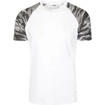 URBAN CLASSICS T-Shirt Raglan Contrast Tee Weiß/Dunkelgrün/Grün/Schwarz