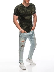 Edoti Print-Shirt Regular Fit Dunkelgrün