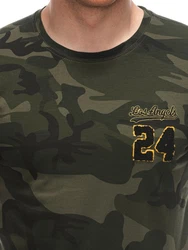 Edoti Print-Shirt Regular Fit Dunkelgrün