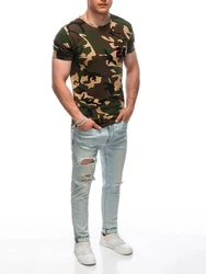 Edoti Print-Shirt Regular Fit Dunkelgrün