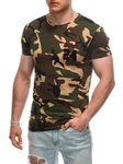 Edoti Print-Shirt Regular Fit Dunkelgrün