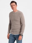 OMBRE Strickpullover Herrenpullover Rundhalsausschnitt Khaki/Beige/Braun/Grau