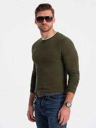 OMBRE Strickpullover Herrenpullover Rundhalsausschnitt Dunkelgrün/Khaki