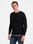 OMBRE Strickpullover Herrenpullover Rundhalsausschnitt Schwarz