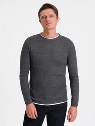OMBRE Strickpullover Herrenpullover Rundhalsausschnitt Dunkelgrau/Grau/Dunkelblau/Hellgrau