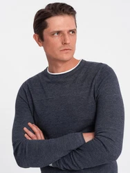 OMBRE Strickpullover Herrenpullover Rundhalsausschnitt Dunkelblau/Grau/Hellblau