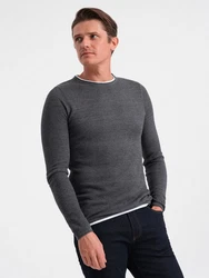 OMBRE Strickpullover Herrenpullover Rundhalsausschnitt Dunkelgrau/Grau/Dunkelblau/Hellgrau