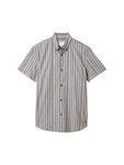 TOM TAILOR Denim Kurzarmhemd mit Streifenmuster Grau/Beige/Hellgrau