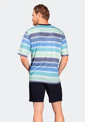 Hajo Schlafanzug Shorty Klima-Soft Mischfarben/Grau/Blau/Türkis
