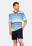 Hajo Schlafanzug Shorty Klima-Soft Mischfarben/Grau/Blau/Türkis