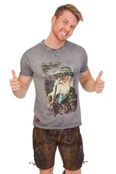 Hangowear Trachtenshirt FRITZ Herren grau/schlamm