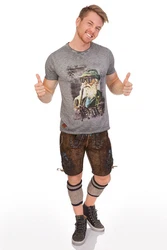 Hangowear Trachtenshirt FRITZ Herren grau/schlamm
